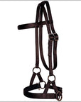 3/4 Inch Hilason New Tack Horse Brown Poly Browband Side Pull Braided Noseband