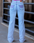 CHEYENNE TROUSERS - LIGHT WASH PINK POCKET