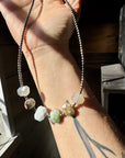 Peruvian Opal choker and Sterling Silver Pearls