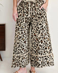 Leopard Wide Leg Cropped Pants