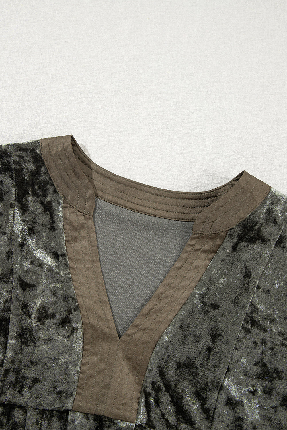 Velvet Long Sleeve V-Neck Side Pocket Dress