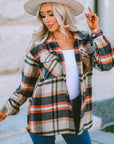 Plaid Pocketed Button Front Shacket