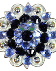 Monaq Blue Black Crystals Berry Headstall Saddle Hilason