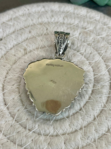 Beautiful Handmade Sterling Silver & Golden Hills Pendant