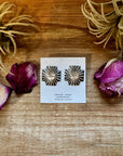 Square Cross Stud Earrings with Horse Head