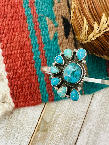 Navajo Turquoise & Sterling Silver Floating Cuff Bracelet