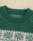 Christmas Snowflake Dotted Long Sleeve Sweater