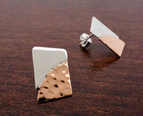 SILVER & COPPER PUZZLE EARRING