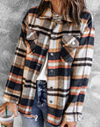 Plaid Pocketed Button Front Shacket