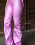 SIGNATURE TROUSER - ROSE METALLIC