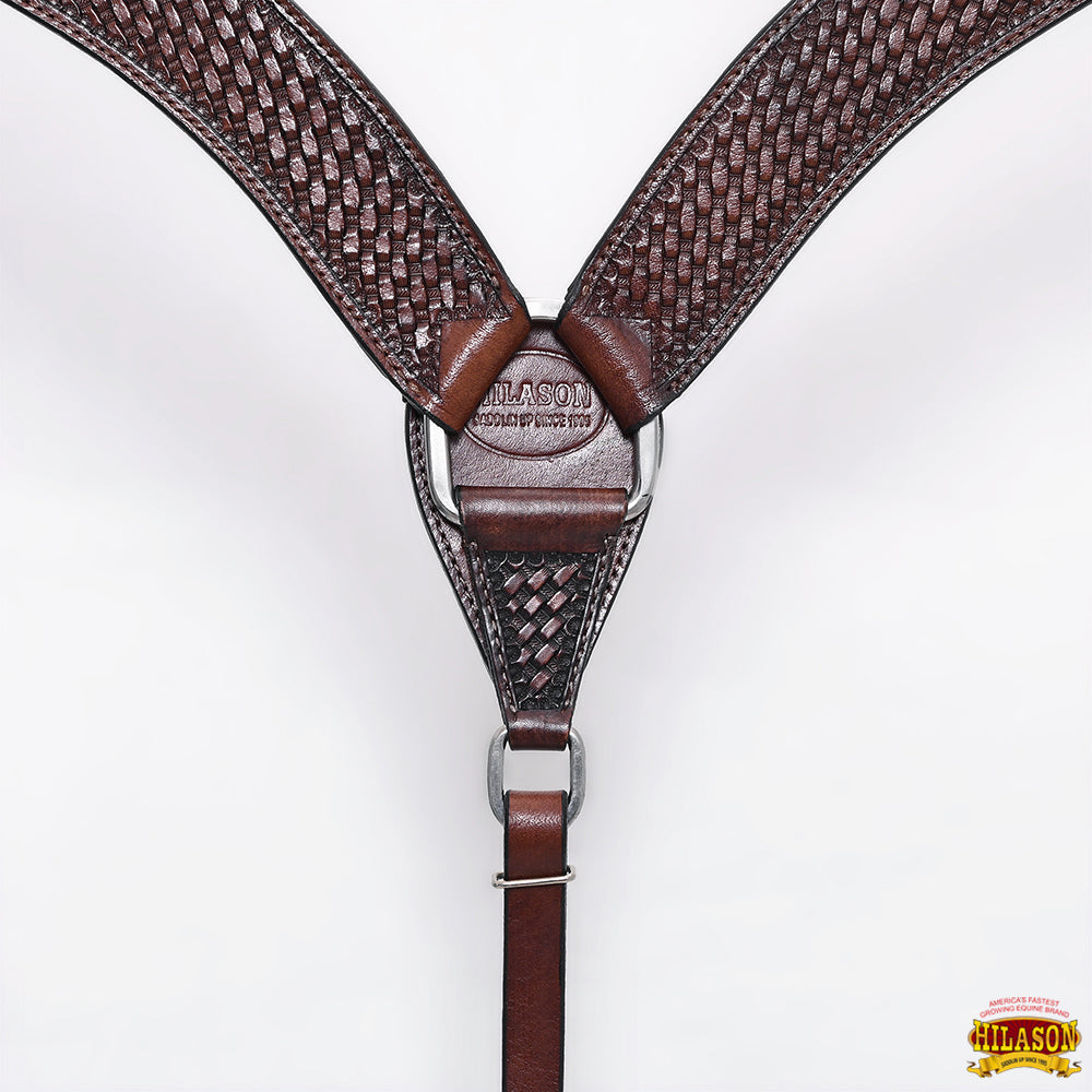 HILASON Western Horse Headstall Breast Collar Set Tack Genuine American Leather