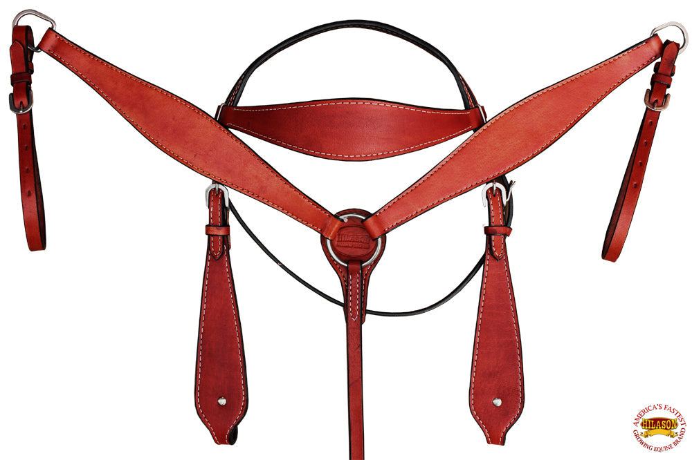 HILASON Western Horse Headstall Breast Collar Set Tack Genuine American Leather
