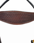 HILASON Western Horse Headstall Breast Collar Set Tack Genuine American Leather Basket Weave Dark Brown