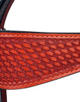 HILASON Western Horse Headstall Breast Collar Set Tack Genuine American Leather Basket Weave Mahogany