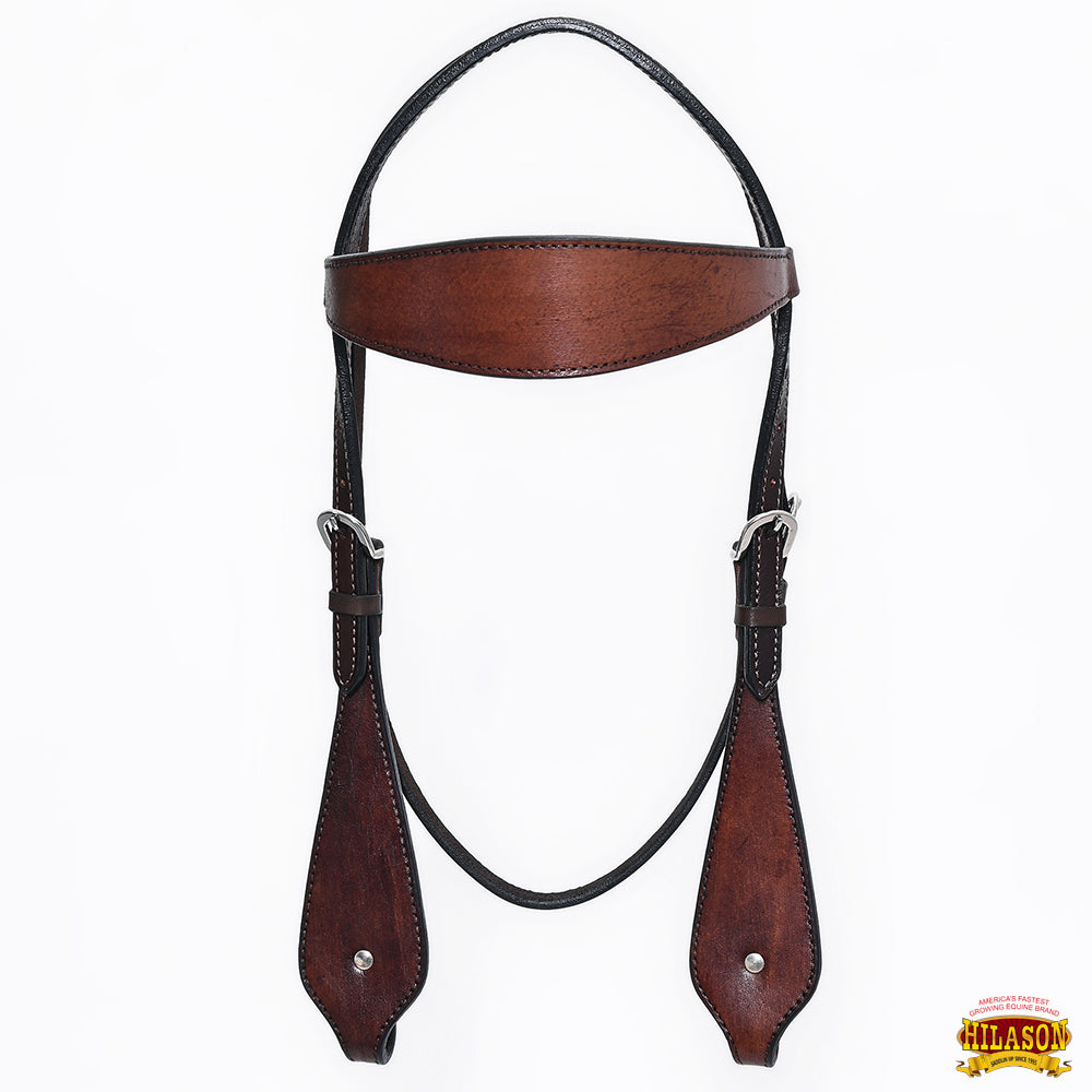 HILASON Western Horse Headstall Breast Collar Set Tack Genuine American Leather Plain Dark Brown