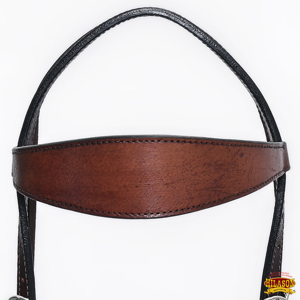 HILASON Western Horse Headstall Breast Collar Set Tack Genuine American Leather Plain Dark Brown