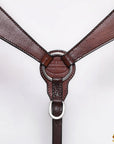 HILASON Western Horse Headstall Breast Collar Set Tack Genuine American Leather Plain Dark Brown