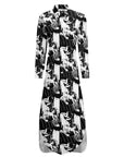 Black White Cowboy Western Duster Dress