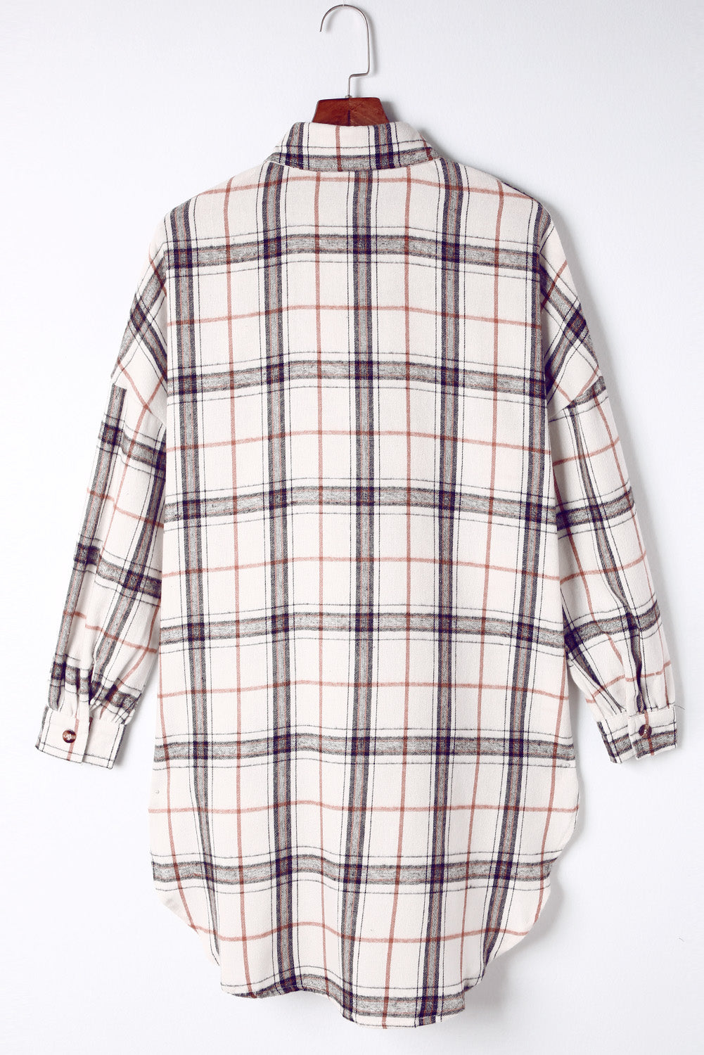 Plaid Side Slit Oversized Shacket