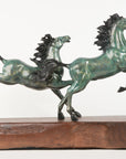 Arabian Horses Galloping Western Equestrian Art Bronze Limited Edtion Sculpture