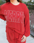 Plus Size Christmas MERRY Top and Shorts Set