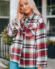 Keily Plaid Pocketed Shacket