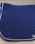 Full Size Horze Silver Cord All Purpose Horse Cotton Saddle Pad Dark Blue