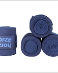 Dark Blue Horze Nest Elastic Polar Fleece Leg Wrap Bandage Set Of4 Horse