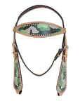 HILASON Western Horse Leather Headstall and Breast Collar Set Camo | Headstall Bridle for Horses Western | Horse Headstall Bridle | Western Headstalls Bridle for Horses