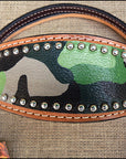 HILASON Western Horse Leather Headstall & Breast Collar Set Camo