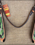HILASON Western Horse Leather Headstall & Breast Collar Set Camo