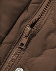 Quilted Zip-Up Snap Button Pocketed Vest