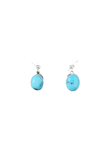 Navajo Golden Hills Turquoise & Sterling Silver Dangle Earrings