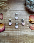 Small Pendant - Heart Shape Pink Conch & Sterling Silver