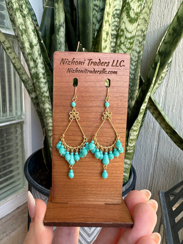 Shop Bella Gold-Plated Turquoise Beaded Earrings