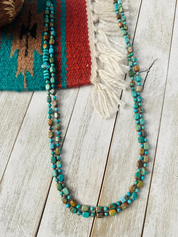 Navajo Turquoise & Copper 60” Beaded Necklace - Everest Ranch