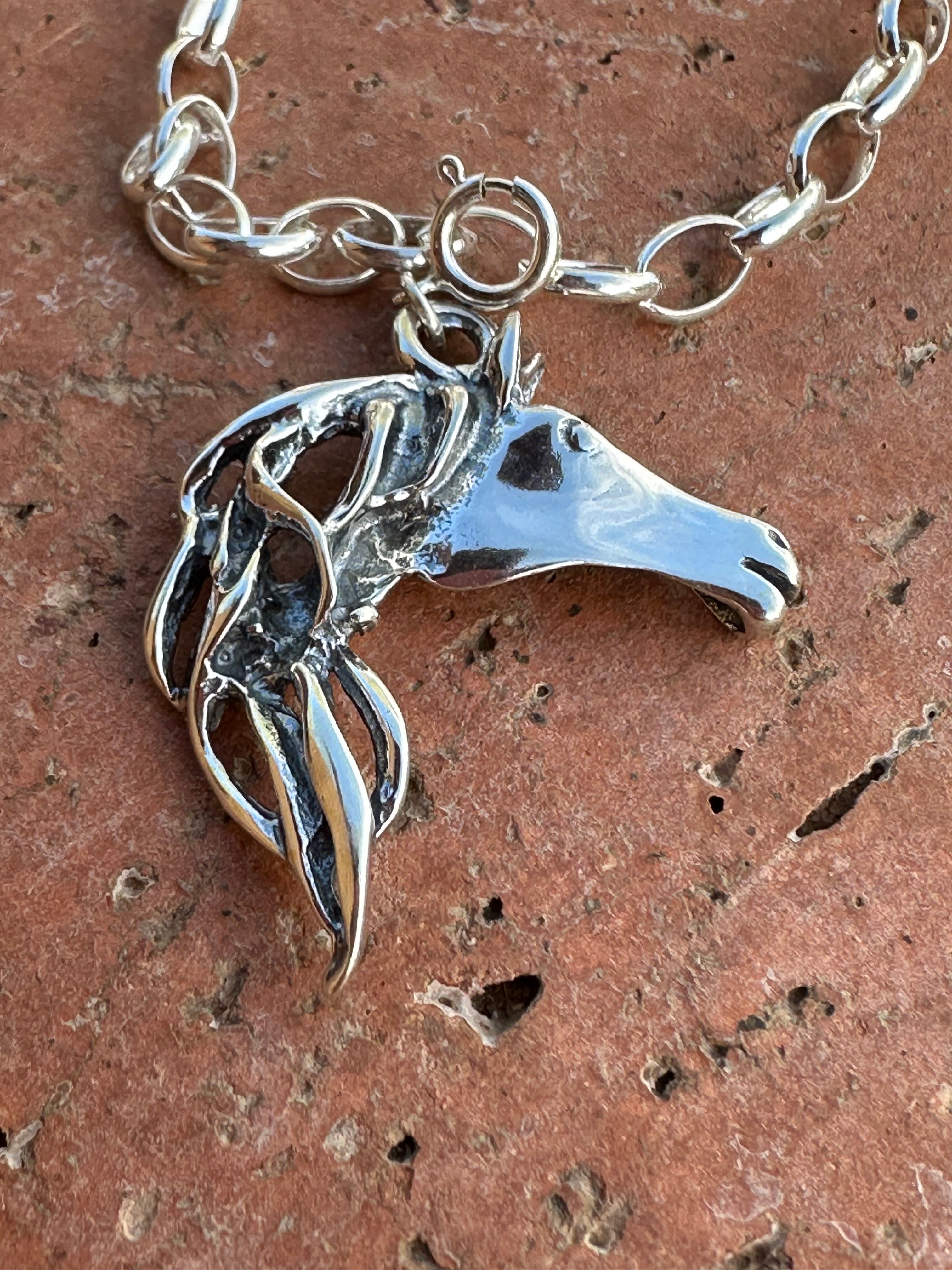 Native Crafted Sterling Silver Wild Horse Charm