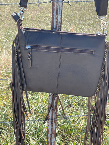 Bull Skull Fringe Crossbody Purse