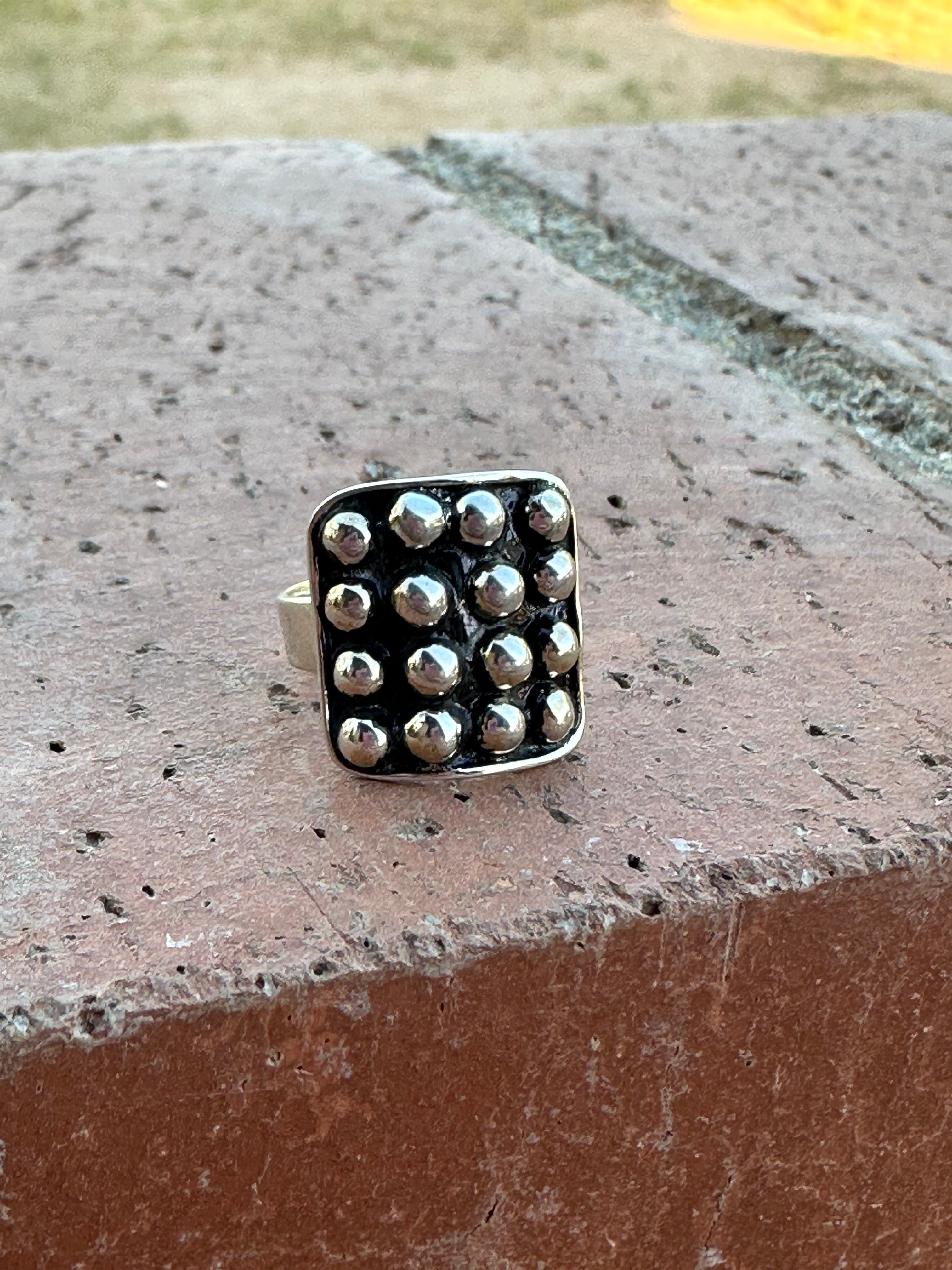 Handmade Sterling Silver 4mm Ball Ring Adjustable