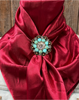 35X35" Solid Burgundy Wild Rag / Scarf WRS14 - Crystal Concho Wild Rag Slides - Assorted