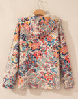 Floral Sherpa Lined Hooded Jacket