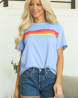 Priscilla Striped Patch Front Casual Top