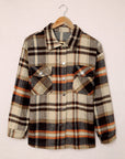 Plaid Pocketed Button Front Shacket