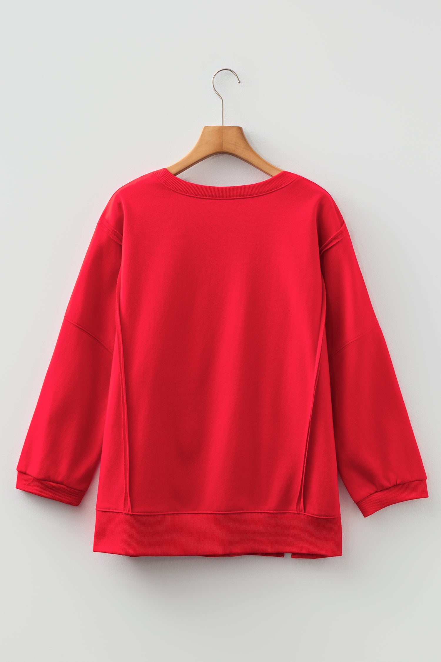 Floral Bow Tie Patch Reverse Seam Sweatshirt