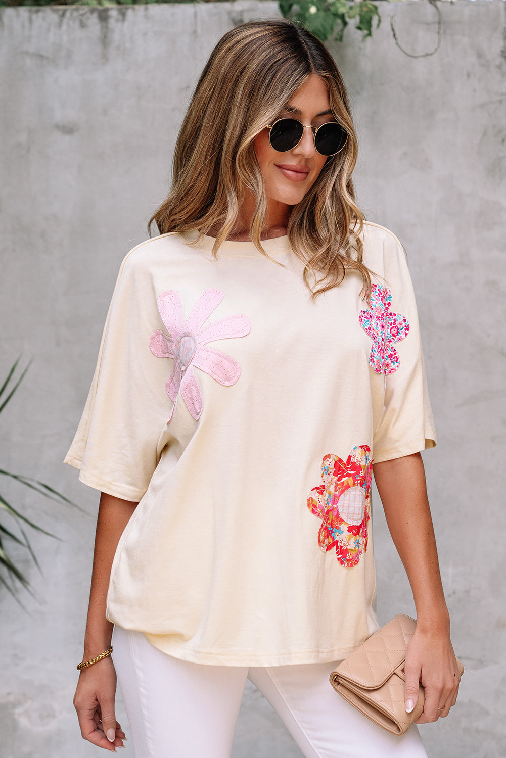Flower Patchwork Reverse Seam Tee
