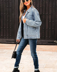 Brooklyn Scallop Trim Button Up Denim Jacket