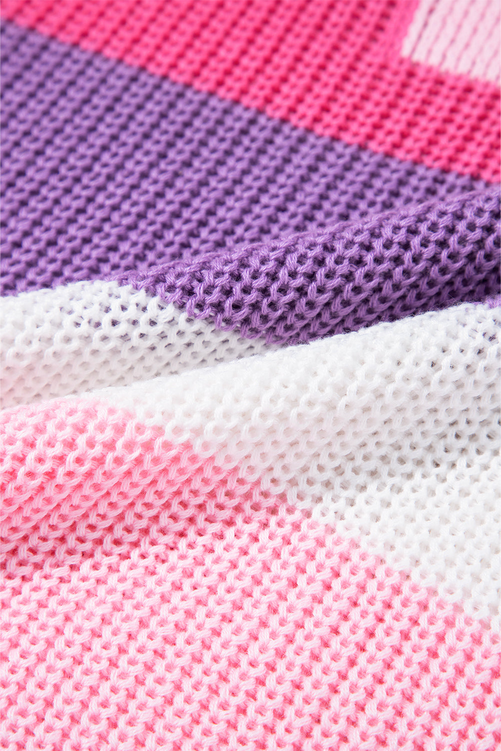 Colorblock Notched V-Neck Sweater T-Shirt