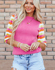 Phoenix Ribbed Short Sleeve Sweater