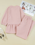 Cable Textured Top and Pants Set