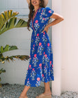 Blue Ruffle Hem Country Dress